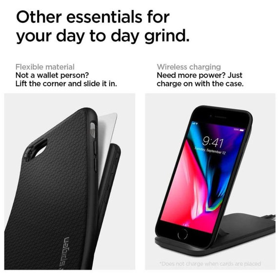 Spigen - Tok Liquid Air - iPhone 7, 8, SE 2020 & SE 2022, fekete