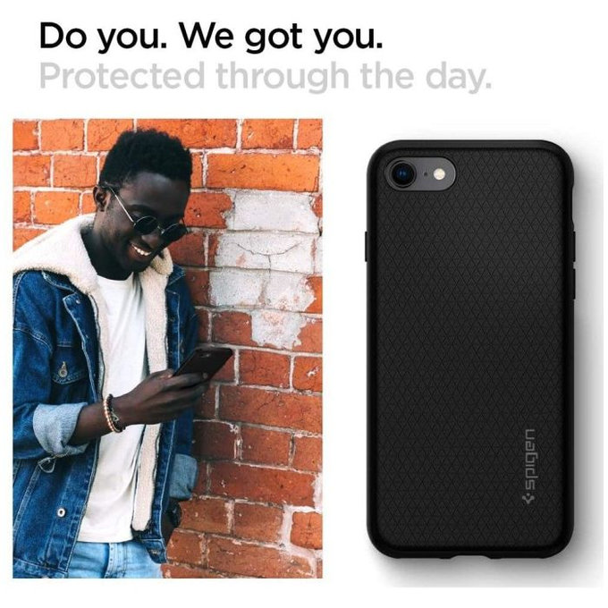 Spigen - Tok Liquid Air - iPhone 7, 8, SE 2020 & SE 2022, fekete