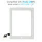 Érintőüveg iPad 2, White