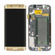 Samsung Galaxy S6 Edge G925F - LCD Kijelző + Érintőüveg + Keret (Gold Platinum) - GH97-17162C, GH97-17317C, GH97-17334C Genuine Service Pack