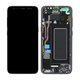 Samsung Galaxy S8 G950F - LCD Kijelző + Érintőüveg + Keret (Midnight Black) - GH97-20457A, GH97-20473A, GH97-20458A, GH97-20629A Genuine Service Pack