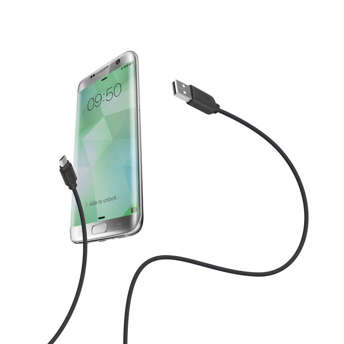 SBS - Micro-USB / USB Kábel (2m), fekete