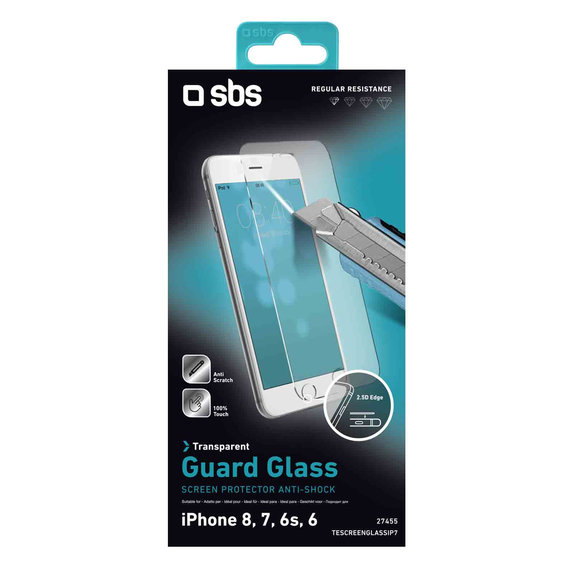 SBS - Edzett Üveg - iPhone 6, 6s, 7, 8, SE 2020 és SE 2022, transparent