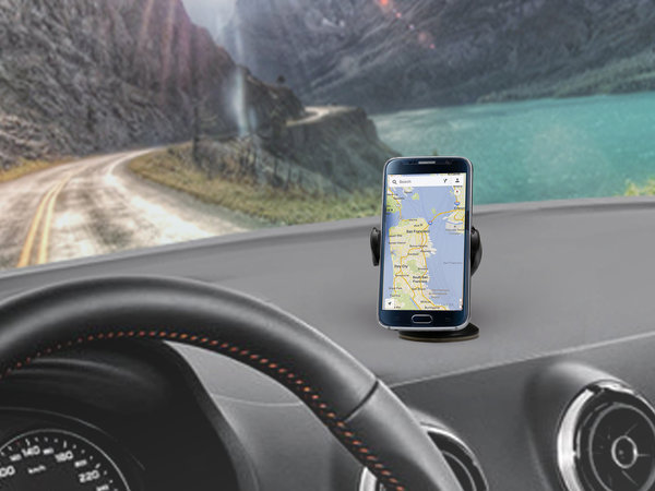 SBS - Univerzális autós tartó ONE TOUCH tapadókoronggal, fekete színben