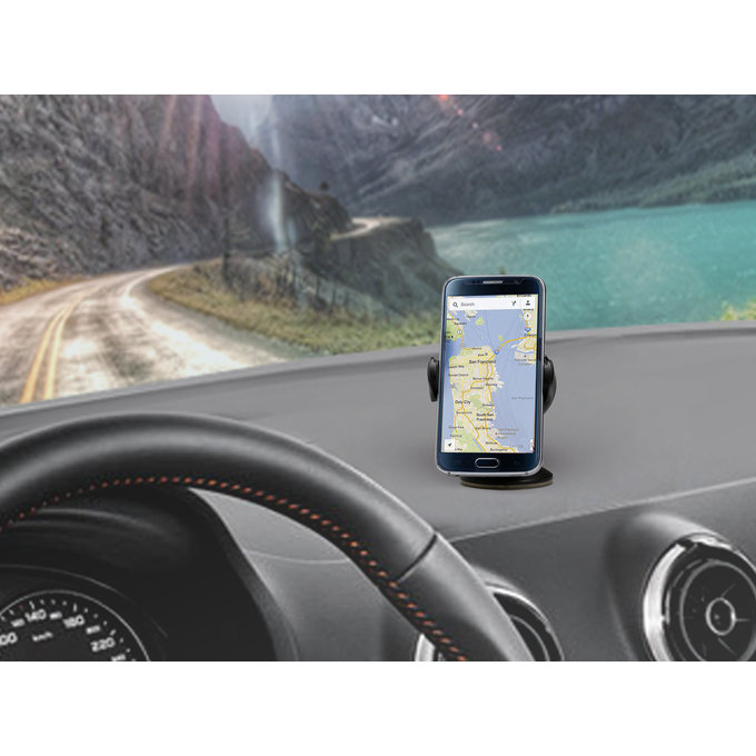 SBS - Univerzális autós tartó ONE TOUCH tapadókoronggal, fekete színben