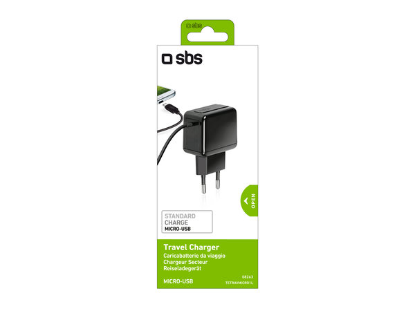 SBS - 5W Töltőadapter ét Micro-USB, fekete