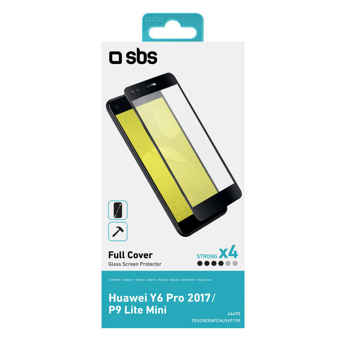SBS - edzett üveg a Huawei Y6 Pro 2017 / P9 Lite Mini készülékhez, fekete