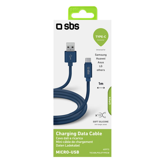 SBS - USB-C / USB Kábel (1m), kék