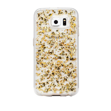 Case-Mate - Karat tok Samsung Galaxy S6 készülékhez, átlátszó / arany