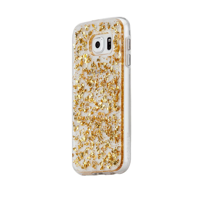 Case-Mate - Karat tok Samsung Galaxy S6 készülékhez, átlátszó / arany