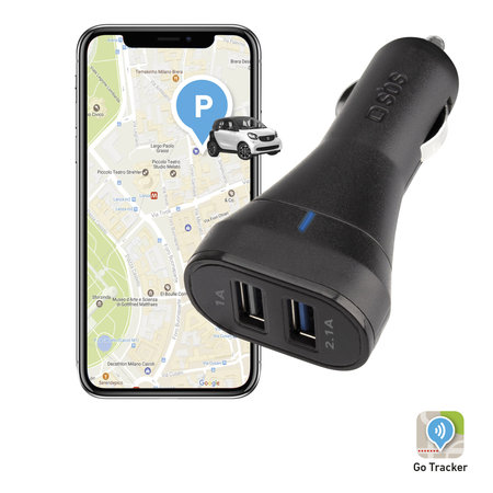 SBS - Autó Töltő 2x USB, 3.1A, fekete