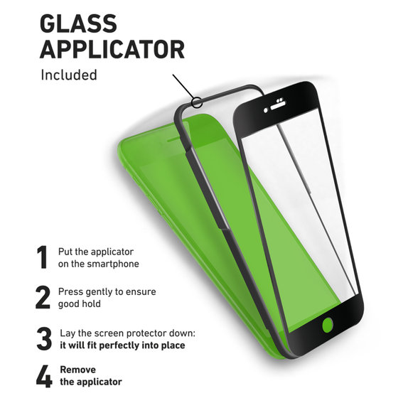 SBS - Edzett Üveg 4D Full Glass - iPhone 6, 6s, 7, 8, SE 2020 és SE 2022, fekete