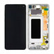 Samsung Galaxy S10 G973F - LCD Kijelző + Érintőüveg + Keret (Prism White) - GH82-18850B, GH82-18835B Genuine Service Pack
