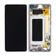 Samsung Galaxy S10 Plus G975F - LCD Kijelző + Érintőüveg + Keret (Prism Black) - GH82-18849A, GH82-18857A, GH82-18834A Genuine Service Pack