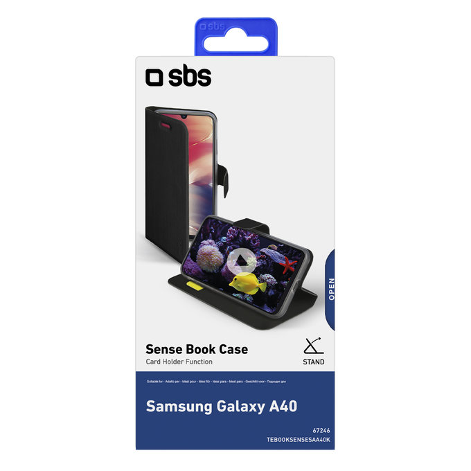 SBS - Ügy Book Sense - Samsung Galaxy A40, fekete
