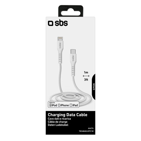 SBS - Lightning / USB-C Kábel (1m), fekete