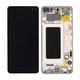 Samsung Galaxy S10 Plus G975F - LCD Kijelző + Érintőüveg + Keret (Ceramic White) - GH82-18849J, GH82-18834J Genuine Service Pack