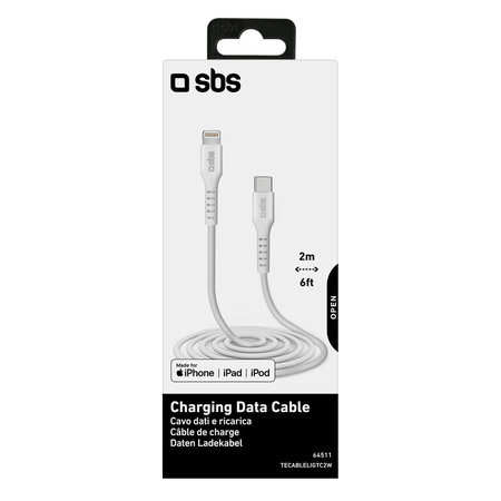 SBS - Lightning / USB-C Kábel (2m), fehér