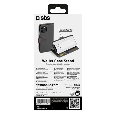 SBS - Tok Wallet Stand - iPhone 11 Pro Max, fekete