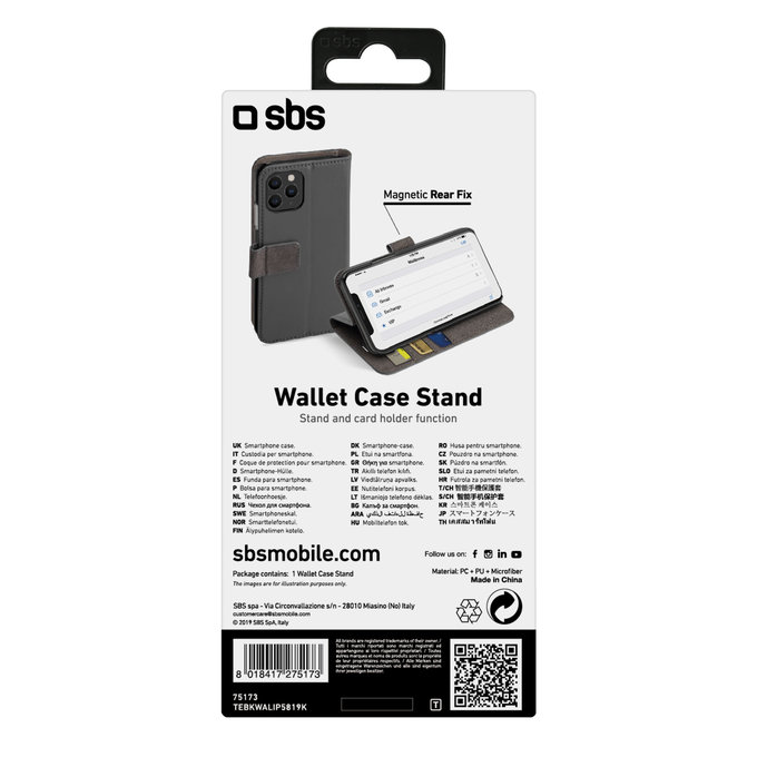 SBS - Tok Wallet Stand - iPhone 11 Pro, fekete