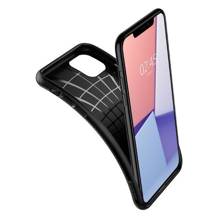 Spigen - Folyékony légzsák iPhone 11 Pro Max készülékhez, fekete