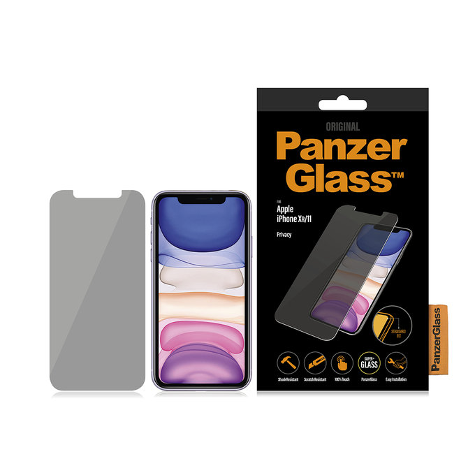 PanzerGlass - Edzett Üveg Privacy Standard Fit - iPhone XR és 11, átlátszó