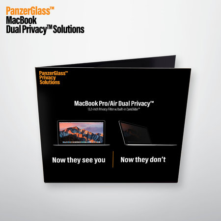 PanzerGlass - edzett üveg kettős adatvédelem 13 '' MacBook / Air / Pro készülékhez, fekete