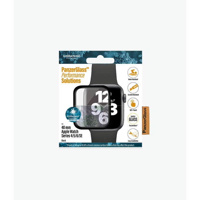 PanzerGlass - Edzett üveg Full Silicone - Apple Watch Series 4, 5, 6, SE (1st gen) és SE (2nd gen) 40mm, fekete