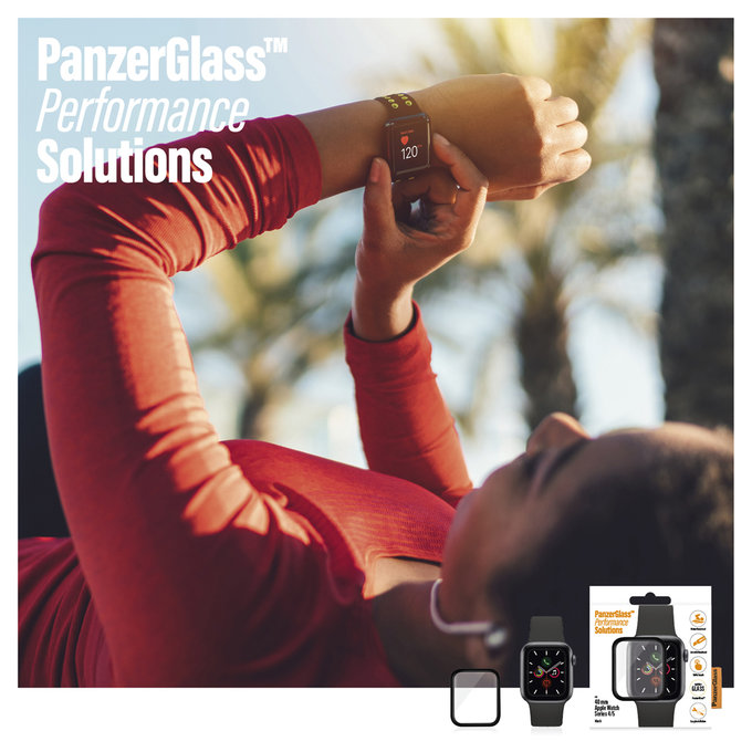 PanzerGlass - Edzett üveg Full Silicone - Apple Watch Series 4, 5, 6, SE (1st gen) és SE (2nd gen) 40mm, fekete