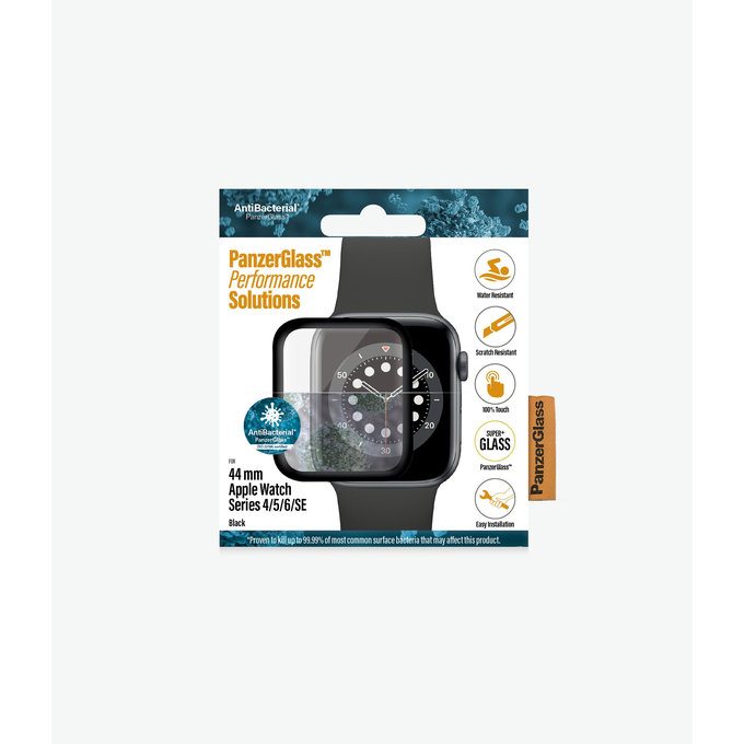 PanzerGlass - Edzett üveg Full Silicone - Apple Watch Series 4, 5, 6, SE (1st gen) és SE (2nd gen) 44mm, fekete