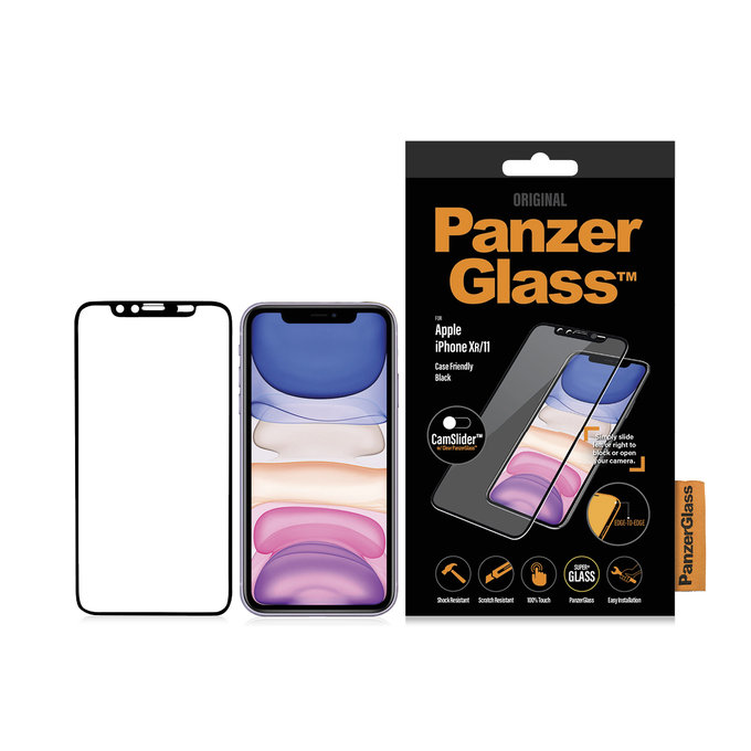 PanzerGlass - Edzett Üveg Case Friendly CamSlider - iPhone XR és 11, black