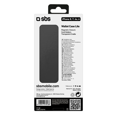 SBS - Tok Book Wallet Lite - iPhone 6, 6s, 7, 8, SE 2020 és SE 2022, fekete
