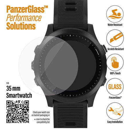 PanzerGlass - edzett üveg Lapos üveg a Garmin SmartWatch 35 mm-hez, átlátszó