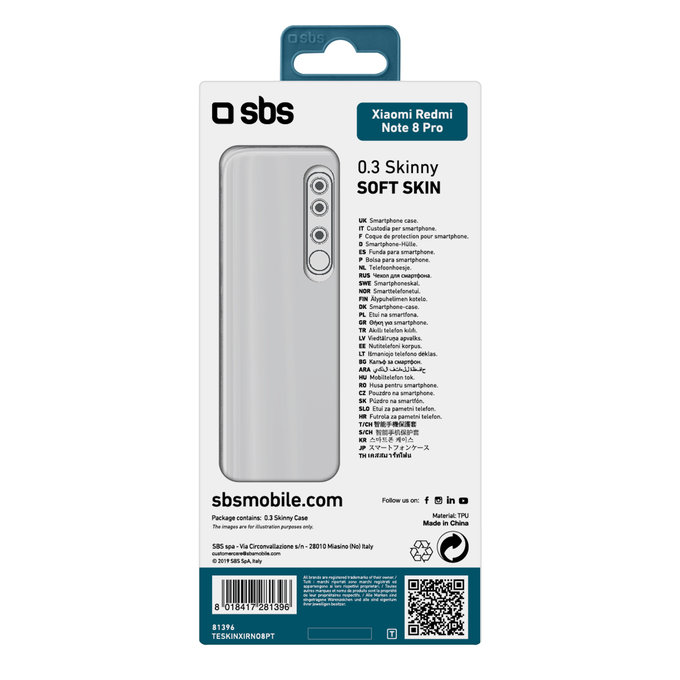SBS - Tok Skinny - Xiaomi Redmi Note 8 Pro, transparent