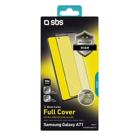 SBS - Edzett Üveg Full Cover - Samsung Galaxy A71, fekete