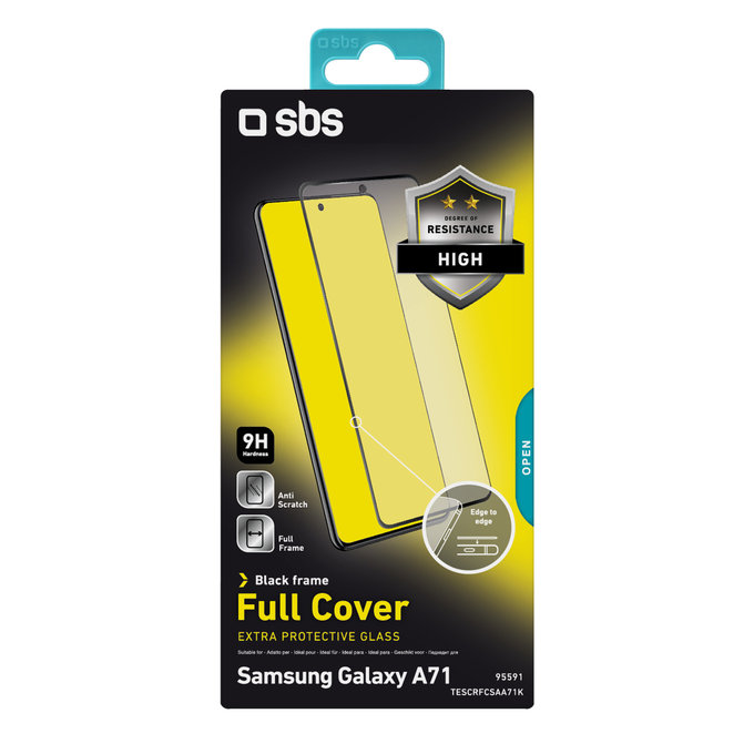 SBS - Edzett Üveg Full Cover - Samsung Galaxy A71, fekete