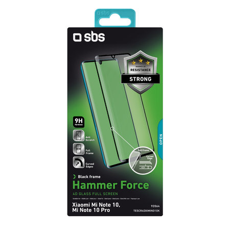 SBS - Edzett Üveg 4D Full Glass - Xiaomi Mi Note 10, Mi Note 10 Pro, fekete