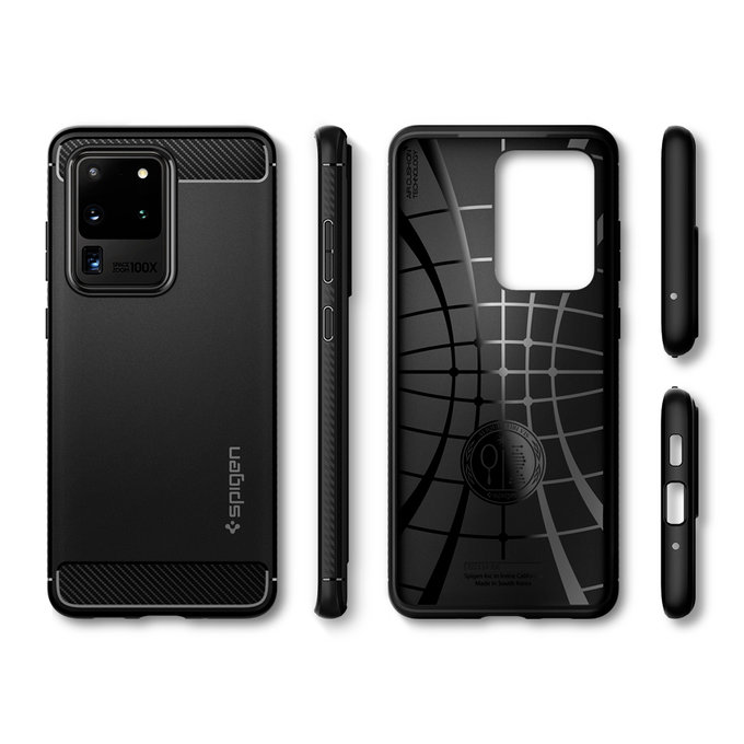 Spigen - Ügy Rugged Armor - Samsung Galaxy S20 Ultra, fekete