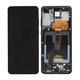 Samsung Galaxy S20 Plus G985F - LCD Kijelző + Érintőüveg + Keret (Cosmic Black) - GH82-22134A, GH82-22145A, GH82-31441A Genuine Service Pack