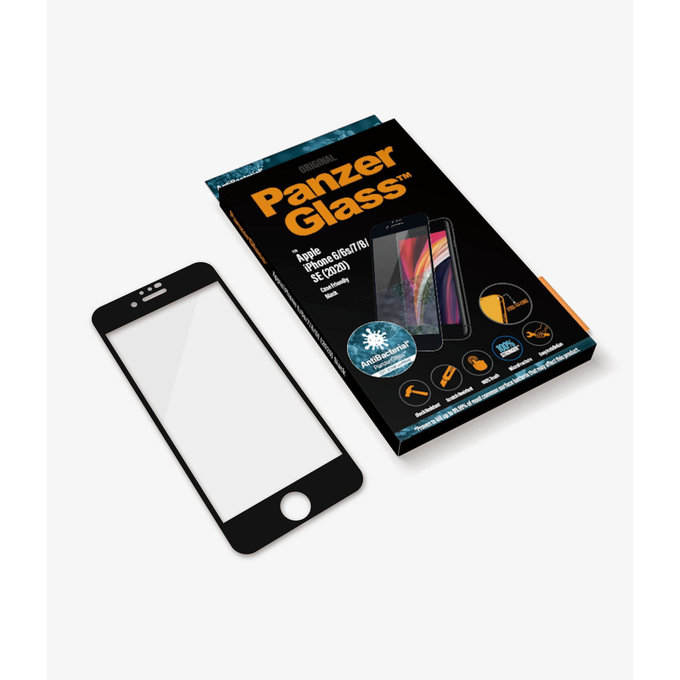 PanzerGlass - Edzett Üveg Case Friendly AB - iPhone 6, 6s, 7, 8, SE 2020 és SE 2022, fekete