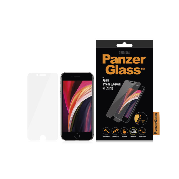 PanzerGlass - Edzett Üveg Standard Fit - iPhone SE 2020, 8, 7, 6s, 6, átlátszó