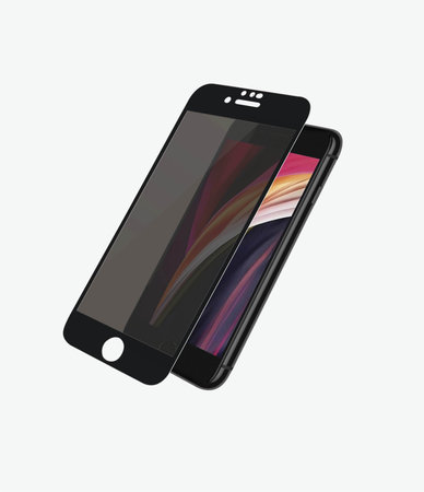PanzerGlass - Edzett Üveg Privacy Case Friendly - iPhone 6, 6s, 7, 8, SE 2020 és SE 2022, fekete