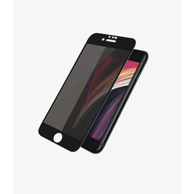 PanzerGlass - Edzett Üveg Privacy Case Friendly - iPhone 6, 6s, 7, 8, SE 2020 és SE 2022, fekete