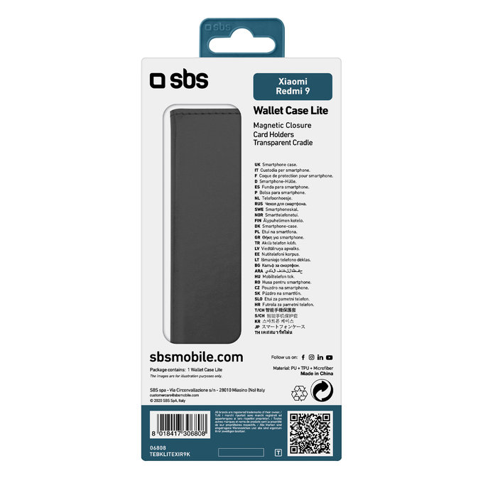 SBS - Tok Book Wallet Lite - Xiaomi Redmi 9, fekete