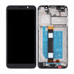 Motorola Moto E6 Play - LCD Kijelző + Érintőüveg + Keret (Black) TFT
