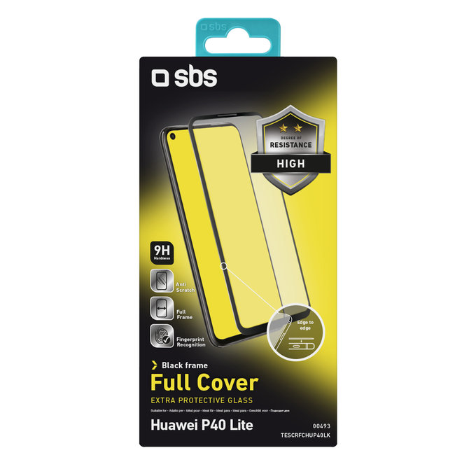 SBS - Edzett Üveg Full Cover - Huawei P40 Lite, fekete