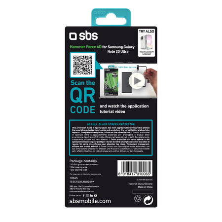 SBS - Edzett Üveg 4D Full Glass - Galaxy Note 20 Ultra, fekete