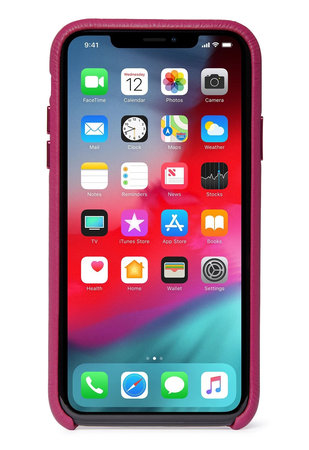 Decoded Leather Back Cover bőr tok iPhone XR-hez, rózsaszín