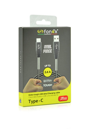 Fonex - Kábel - USB / USB-C (1m), szürke