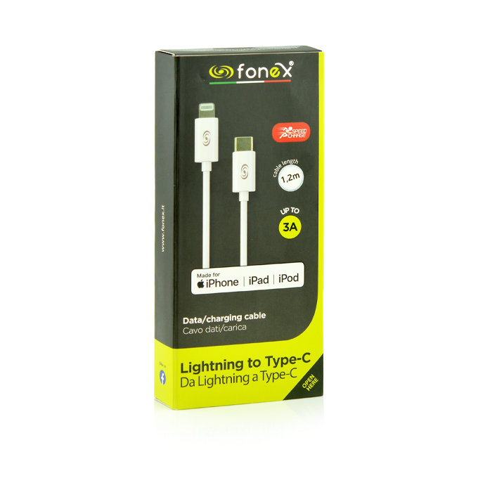 Fonex - Lightning / USB MFI Kábel (2m), fehér